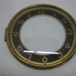Wijzerplaat 13 cm met glas bruine achtergrond