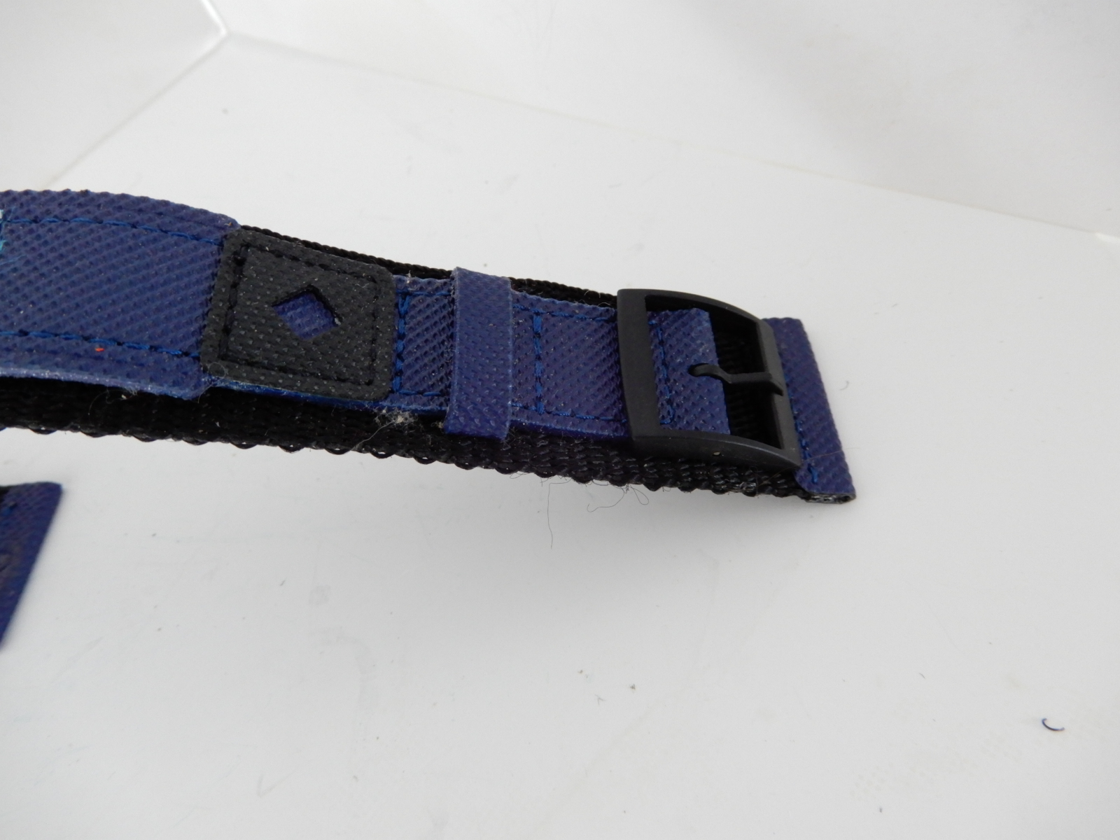 Horlogeband met klitteband sluiting breedte 24/26 cm lengte 28 cm blauw - Afbeelding 3