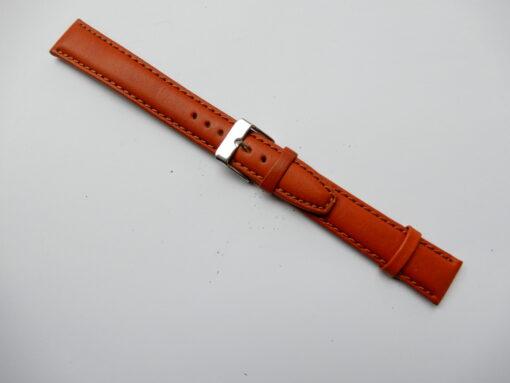 Horlogebandje Middenbruin 18 mm gestikt