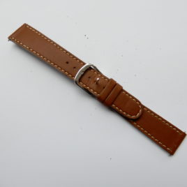 Horlogebandje 18 mm bruin licht gestikt