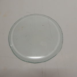 Franse pendule geslepen glas plat dik 3,8 mm doorsnee 9,6 cm