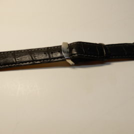 Leren bandje 20 mm breed zwart gestikt