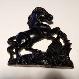 Paard zwart 15 x 14 cm kunsthars