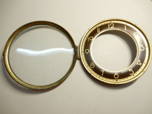 Wijzerplaat 13 cm met glas bruine achtergrond no 187 - Afbeelding 2