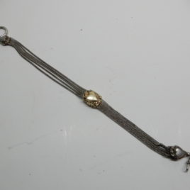 Zakhorloge ketting zilver met double 30 cm