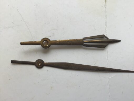 Messing wijzers slank vanaf as 9 en 11,5 cm no 382