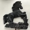 Paard kunsthars 16 x 16 cm zwart