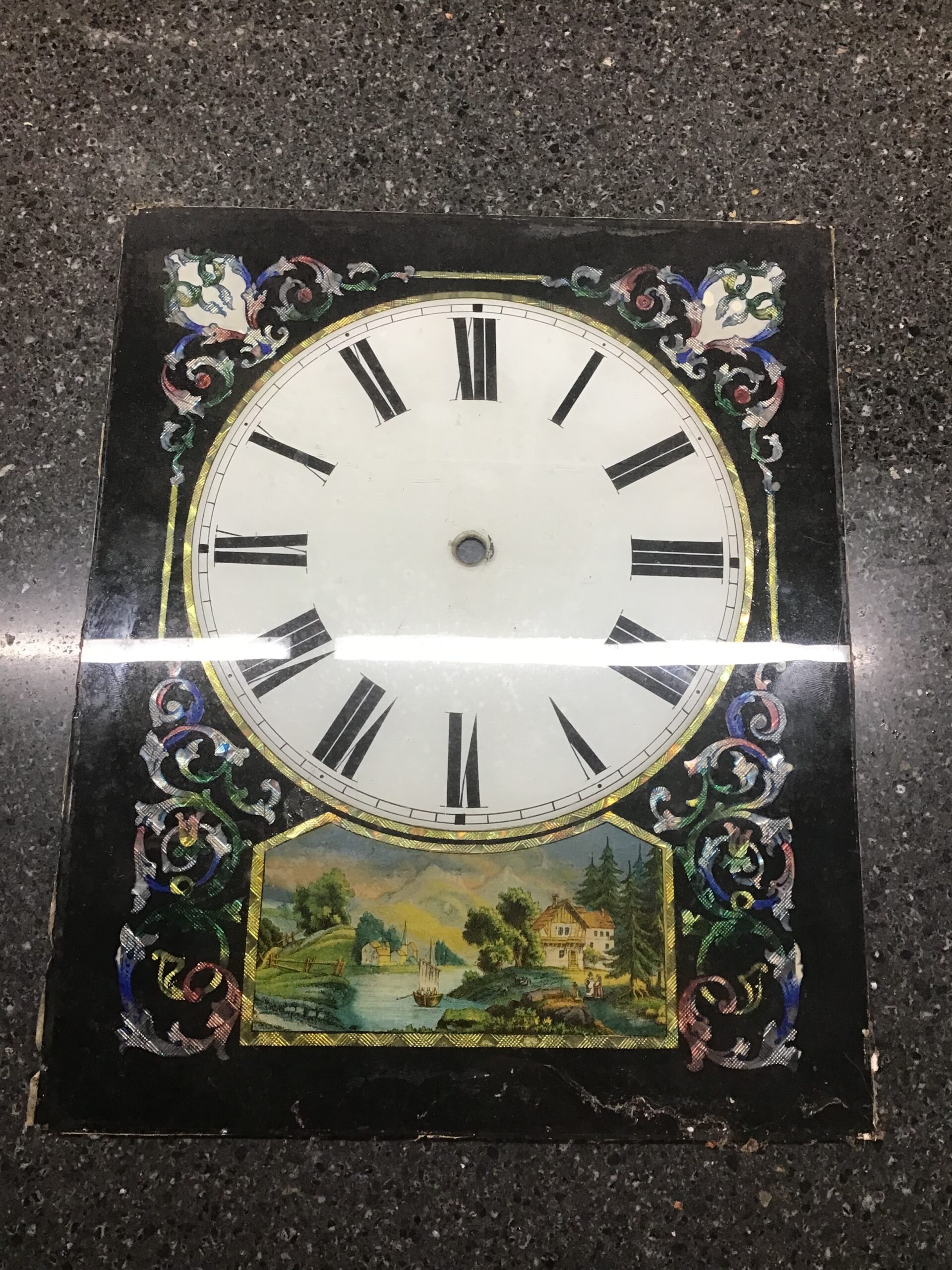 Schilderij wijzerplaat glas 30 x 24,5 cm no 312