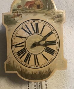 Alternative view of Schwarzwalder hangklokje 25 x 20 cm mooi landschap anno 1900
