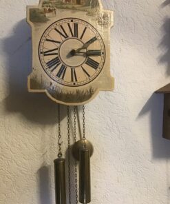 Schwarzwalder hangklokje 25 x 20 cm mooi landschap anno 1900