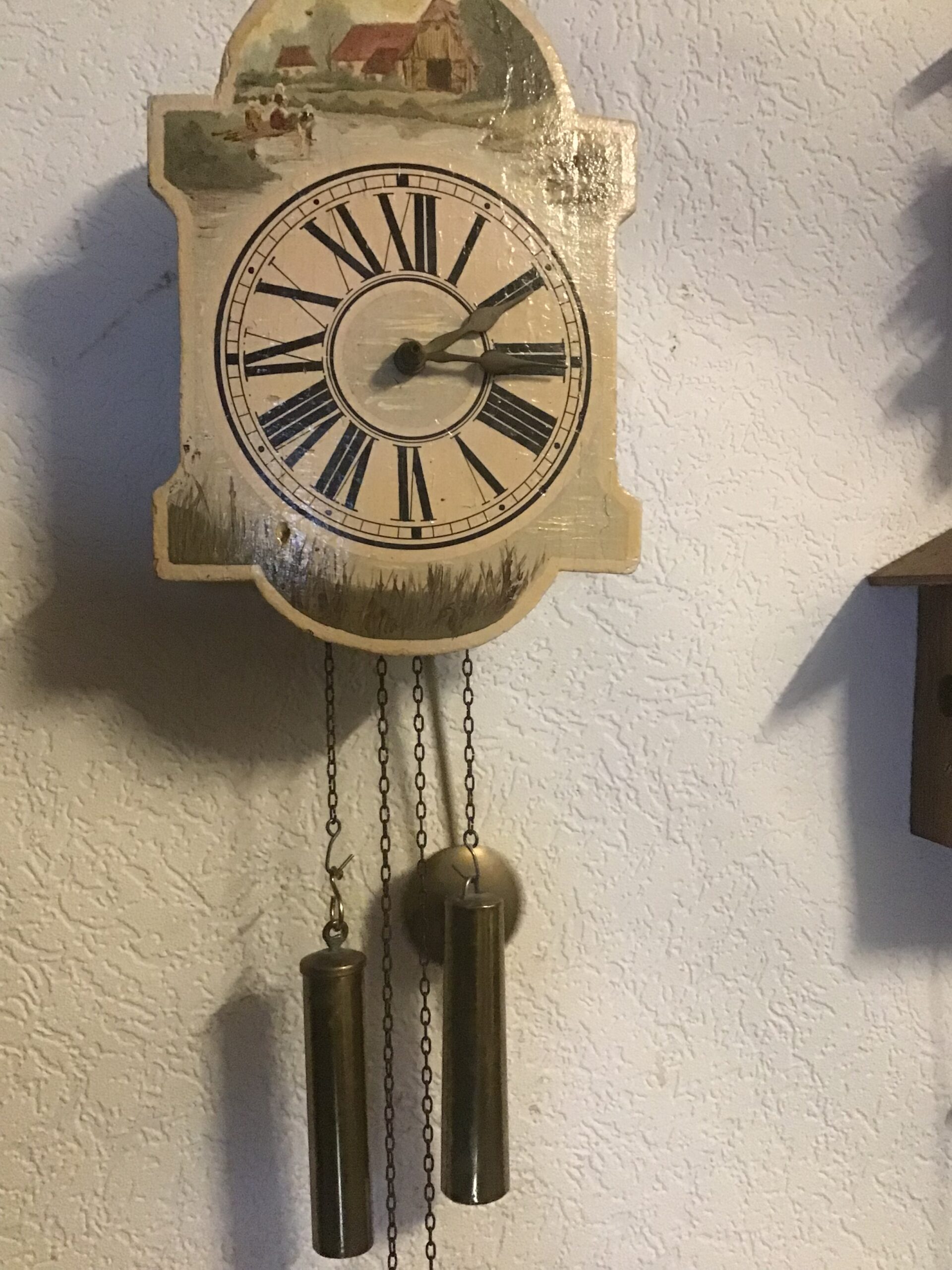 Schwarzwalder hangklokje 25 x 20 cm mooi landschap anno 1900