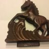 Paard donkerbruin 15 x 16 cm hout