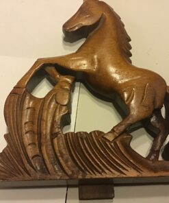 Paard licht bruin  14 x 17 cm hout