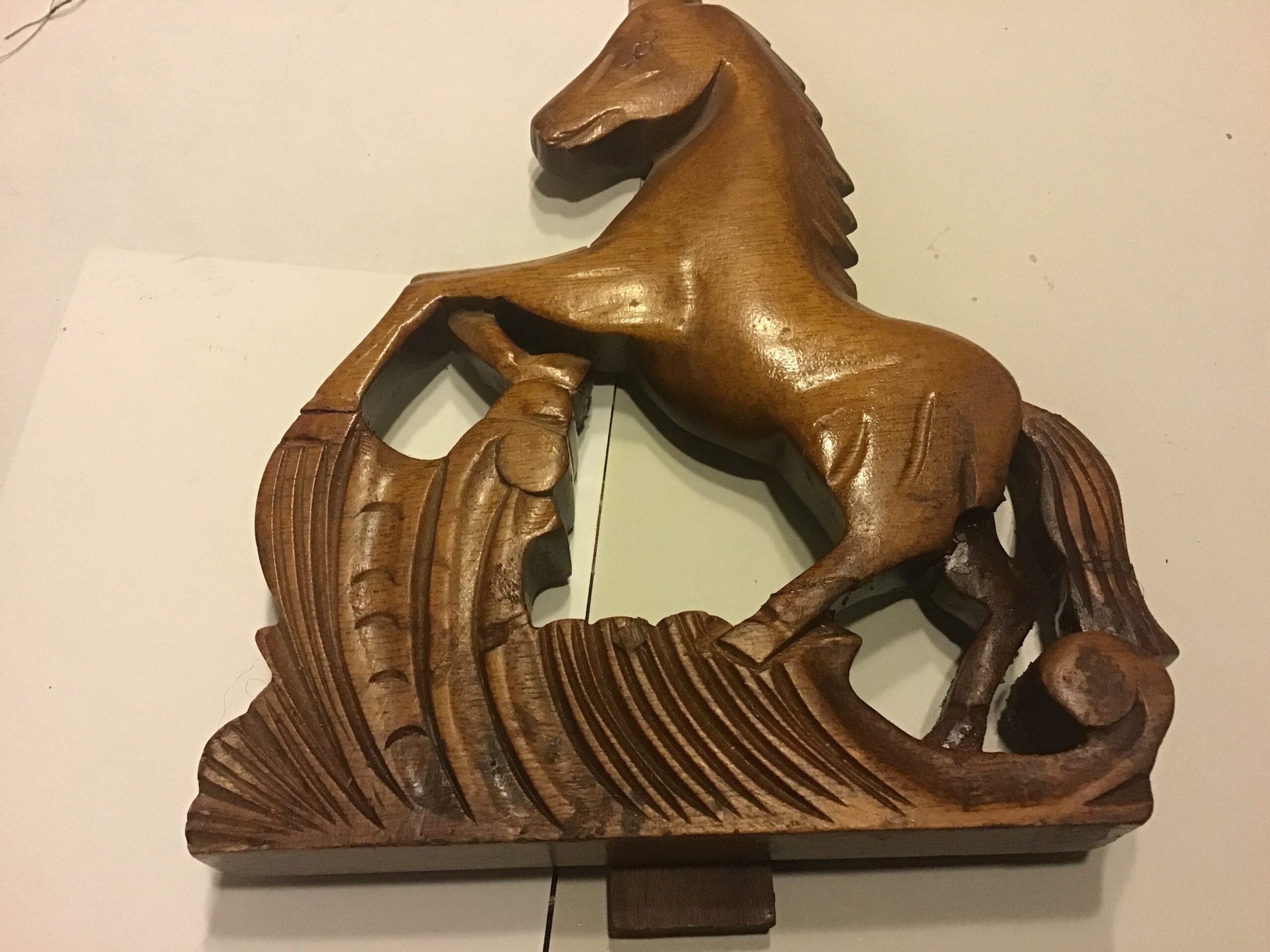 Paard licht bruin 14 x 17 cm hout